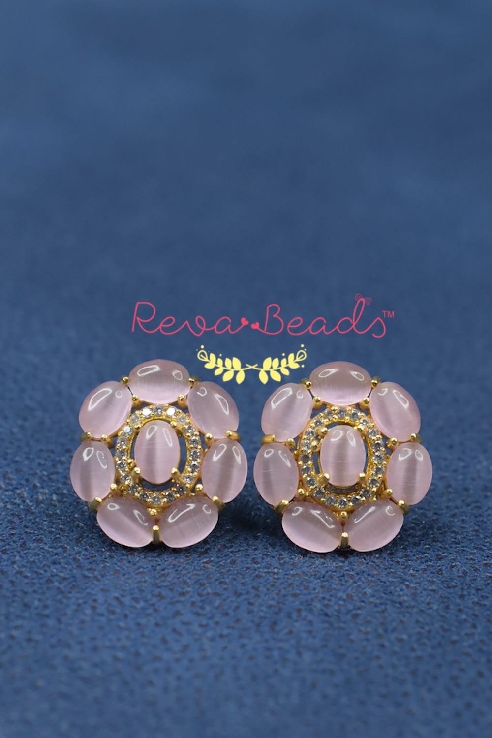 pink ad stud earrings