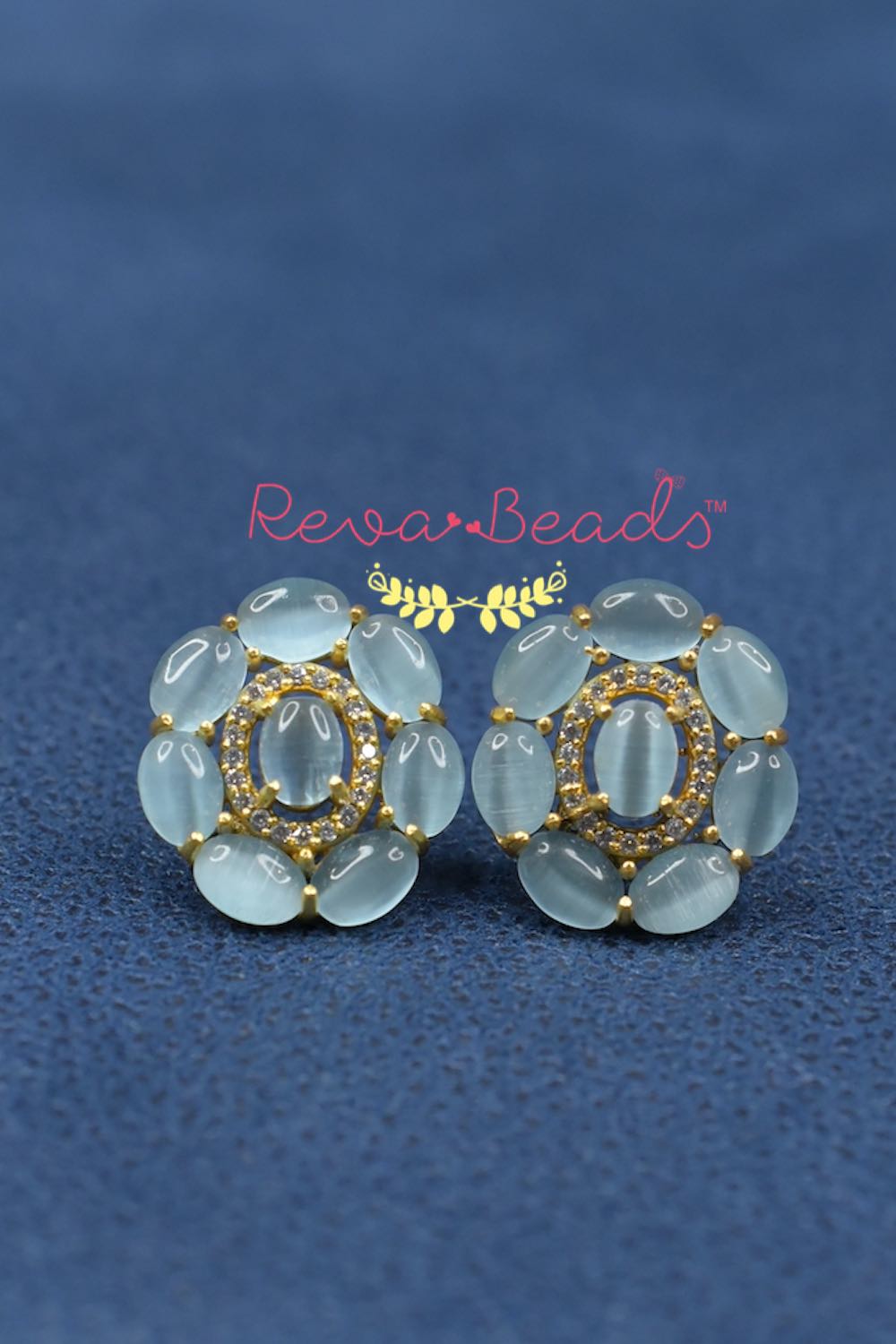 sky blue cz earrings