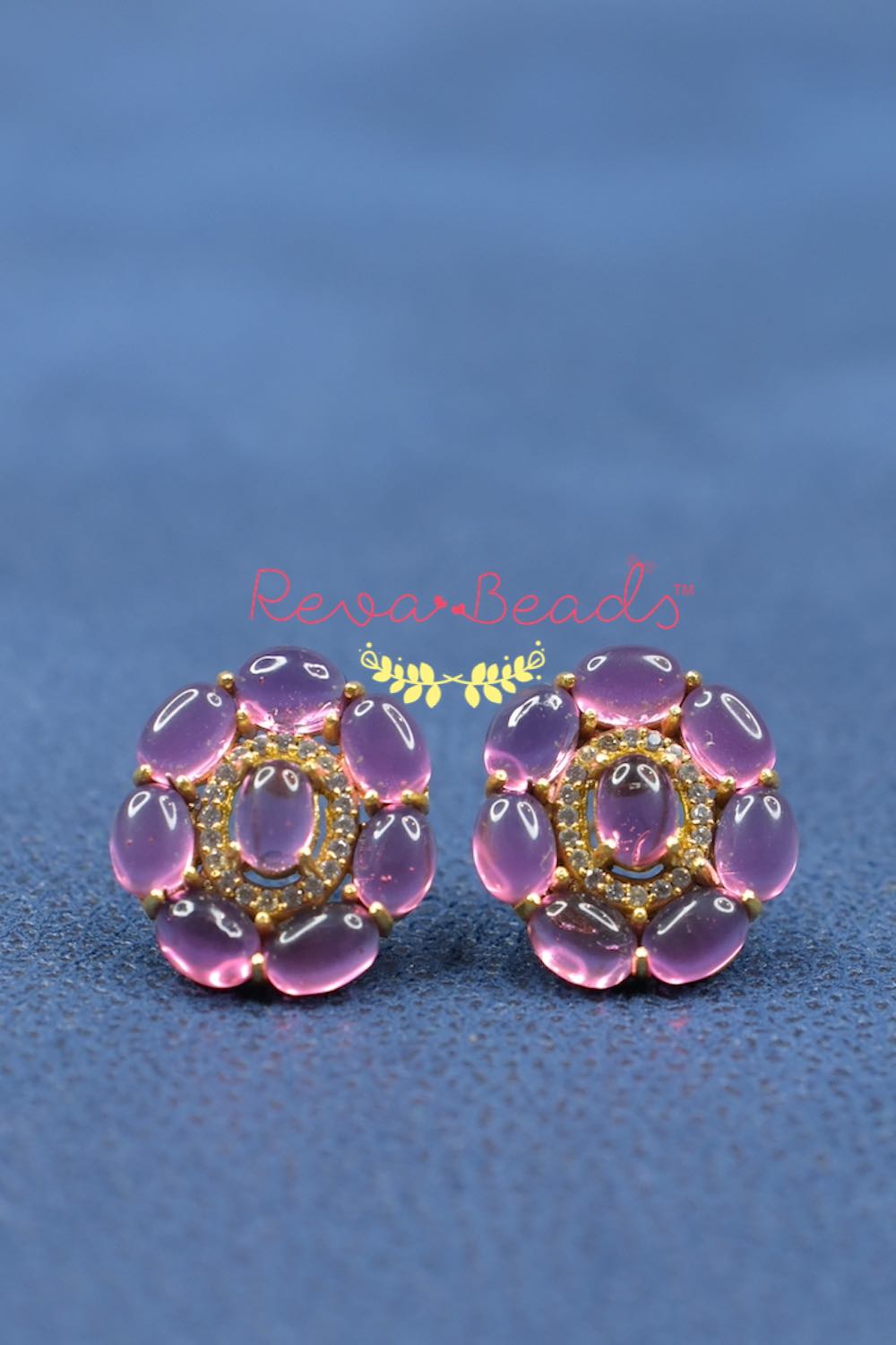 purple stud earring