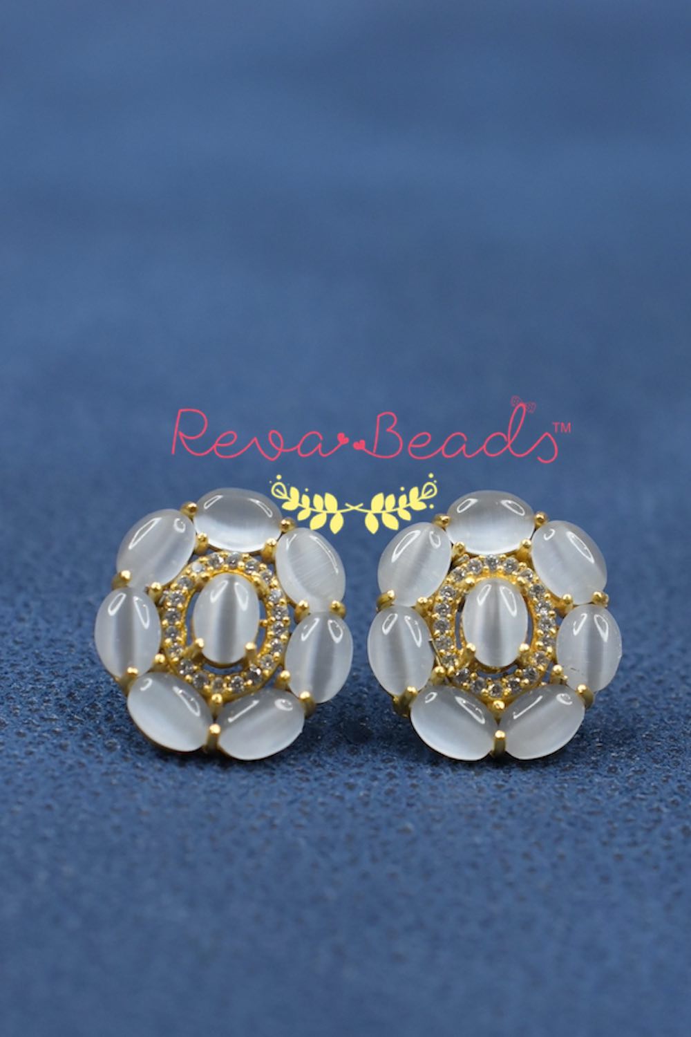 white stud earrings