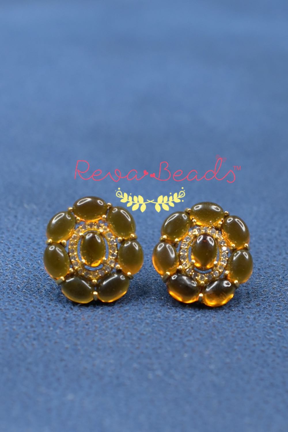 citrine stud earrings