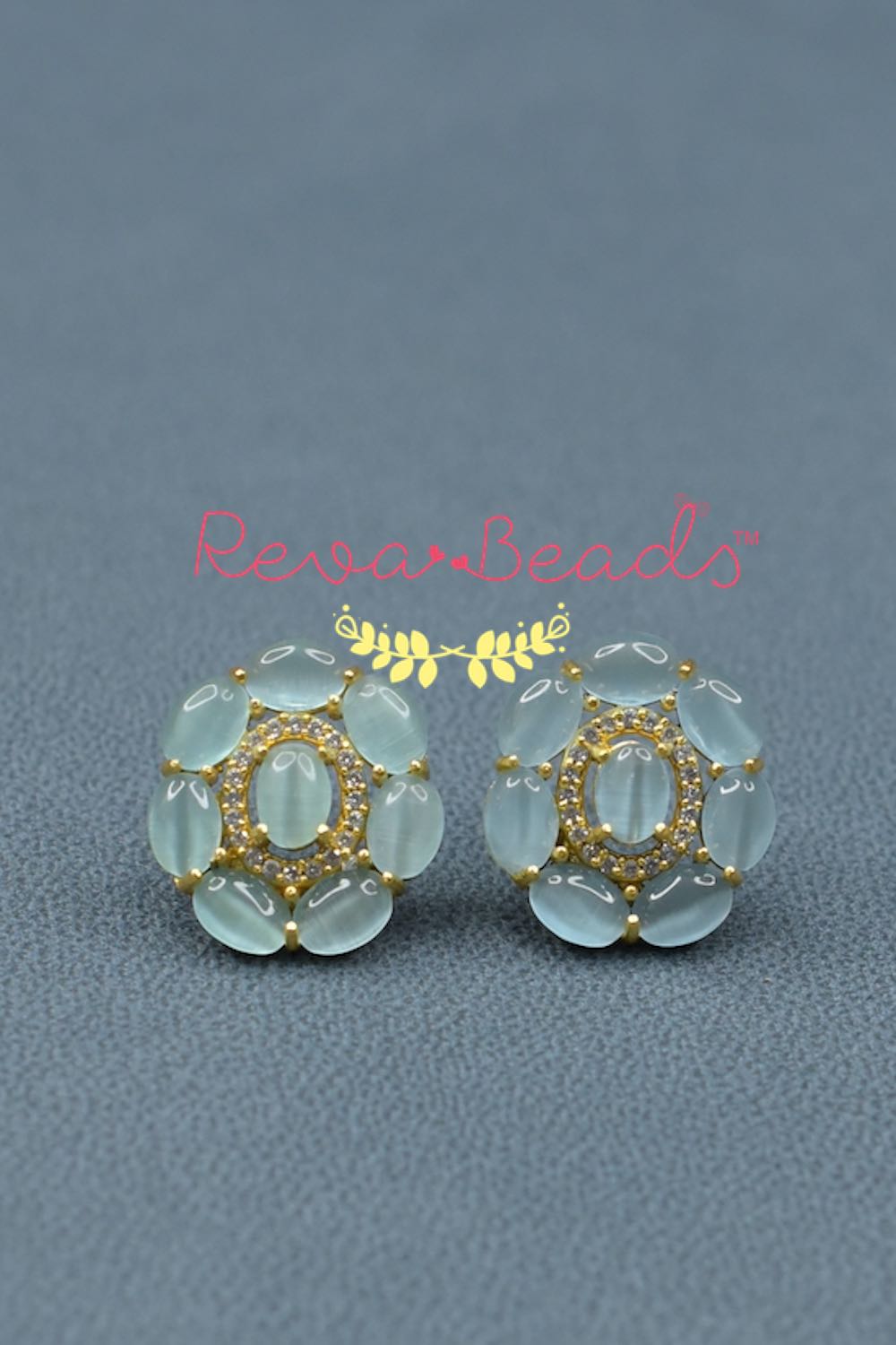 mint cz earrings