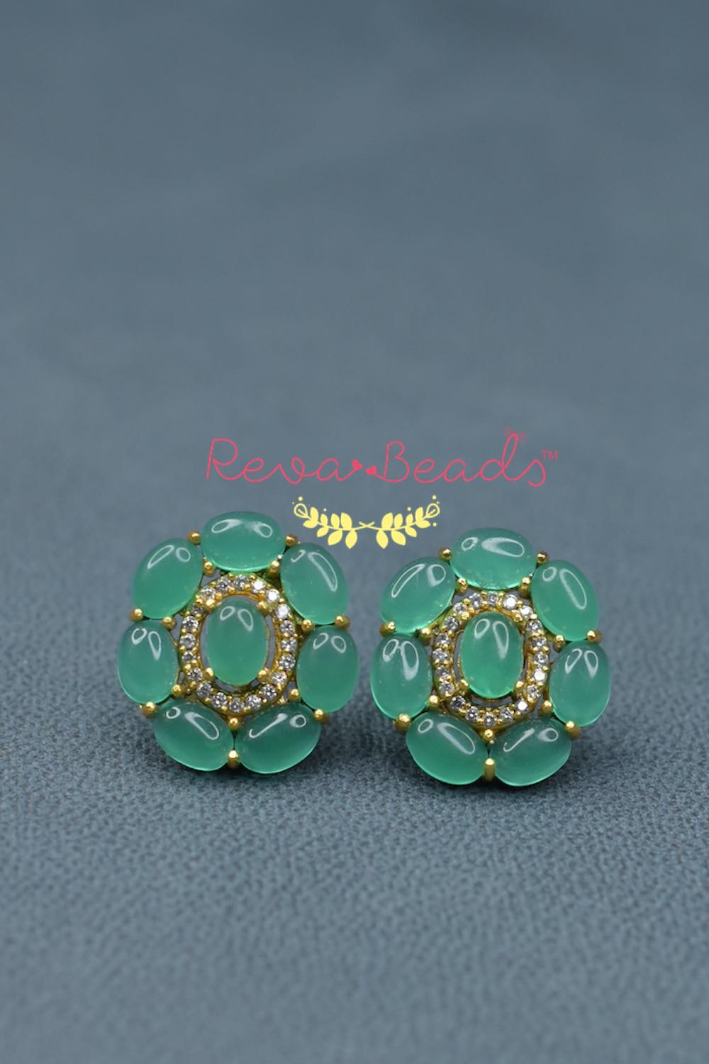 green cz studs