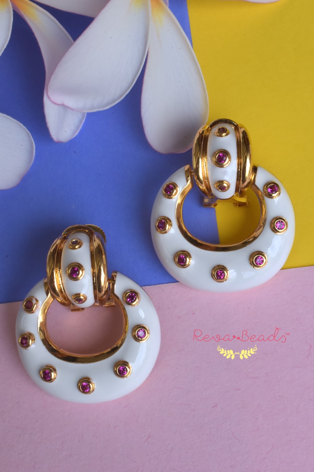 white Art Deco earrings