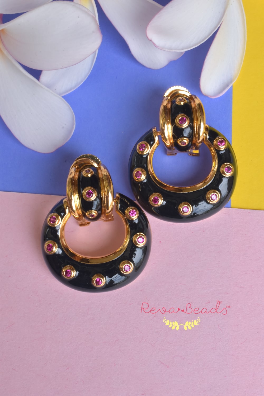 black Art Deco earrings