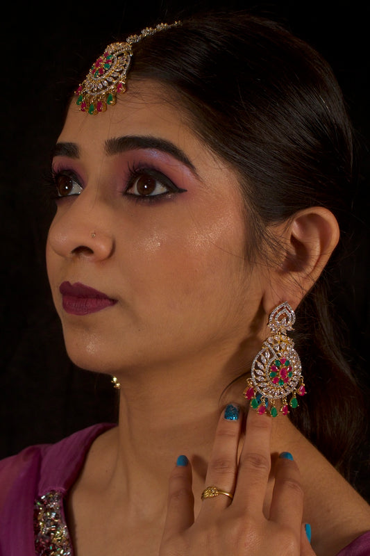 multicolour cz earrimgs