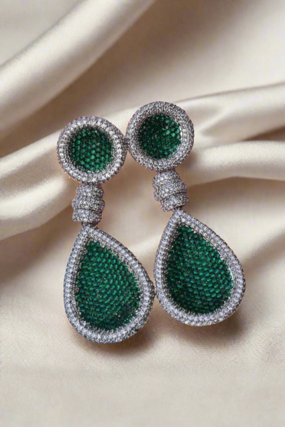 emerald diamond replica earrings