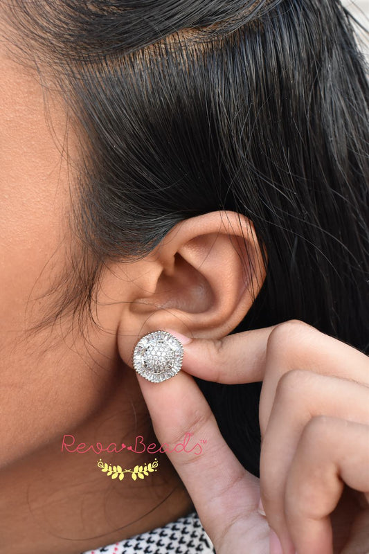 ad silver polish stud earrings adspse220560