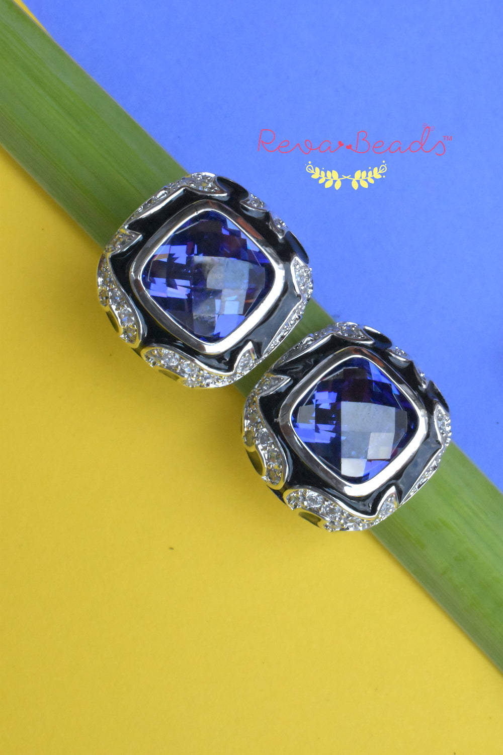 blue Art Deco earrings