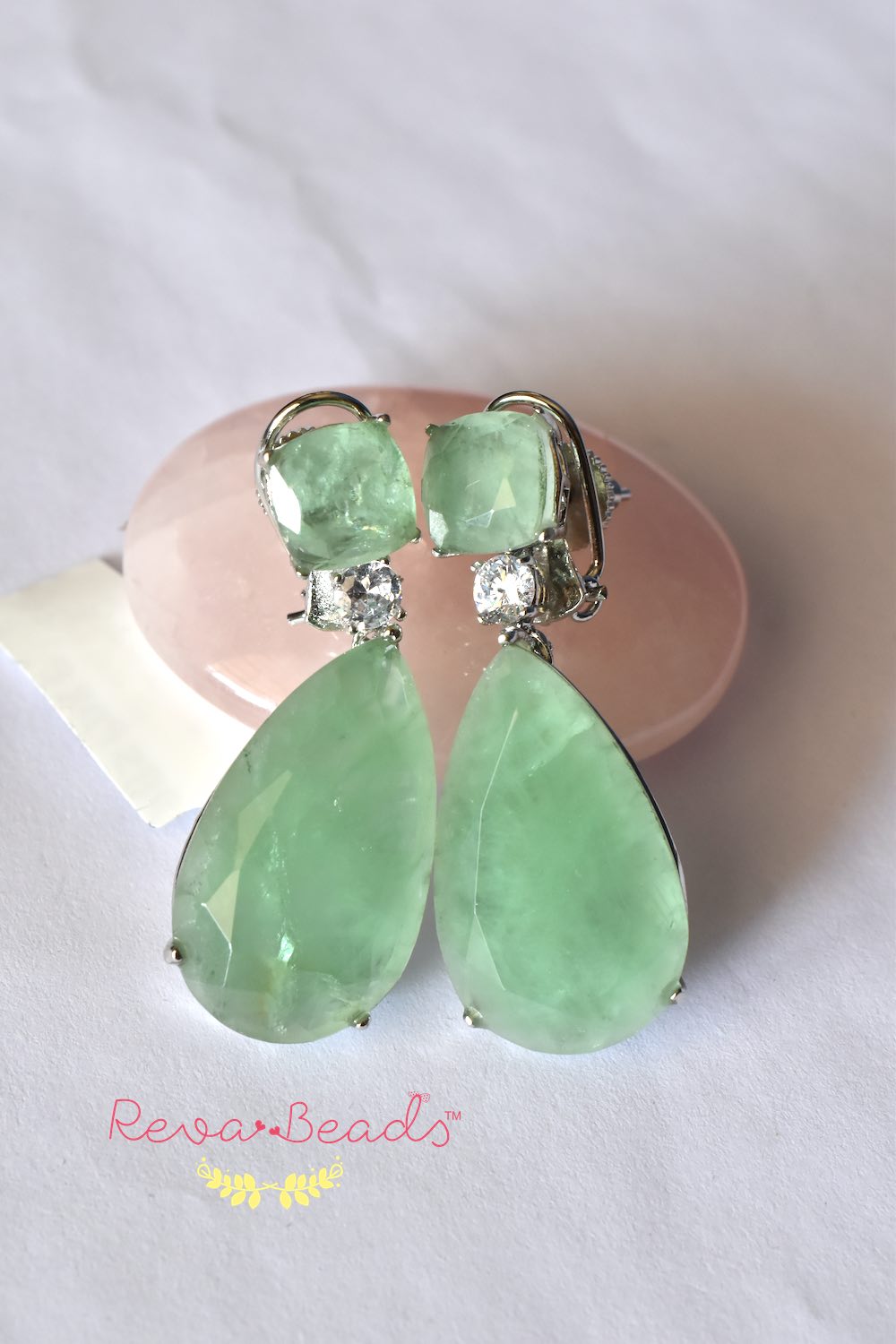 light green doublet earrings