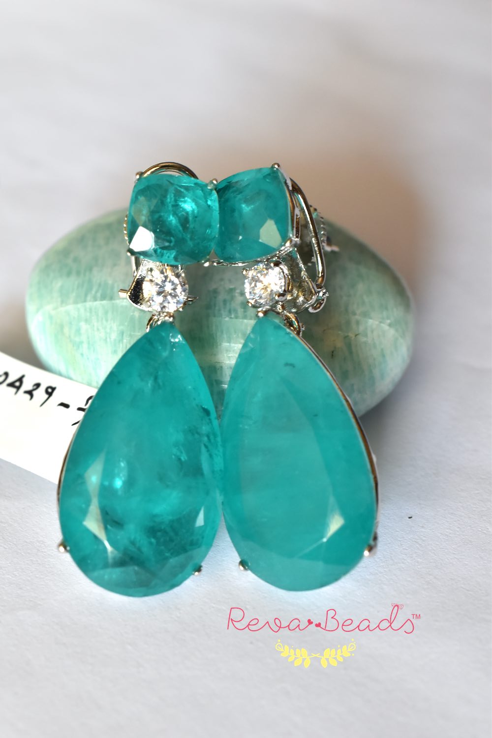 emerald green doublet earrings