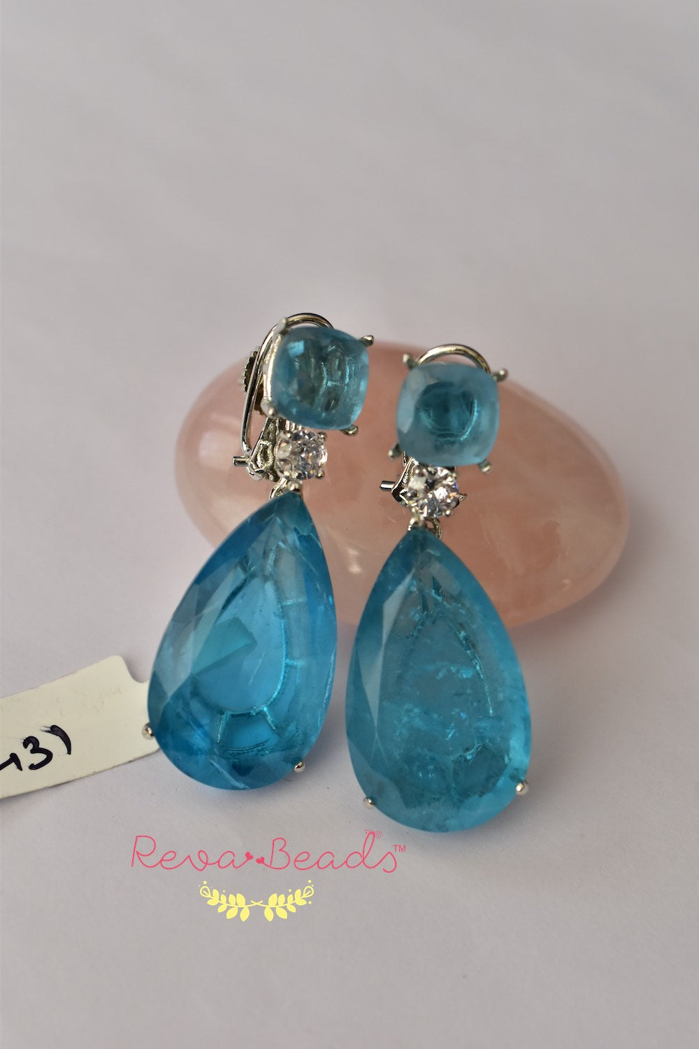 Aqua doublet earrings