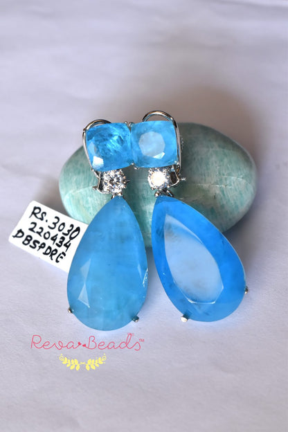 sky-blue doublet earrings