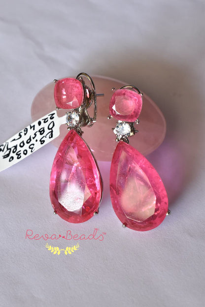 pink doublet earrings