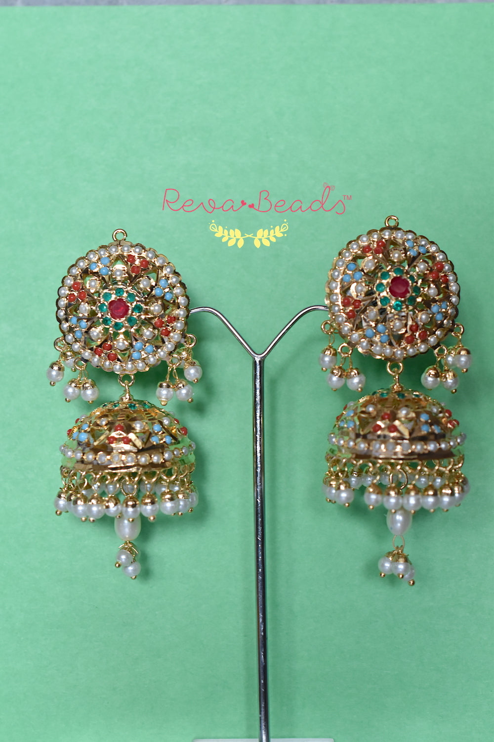 multicolour jhumka earrings