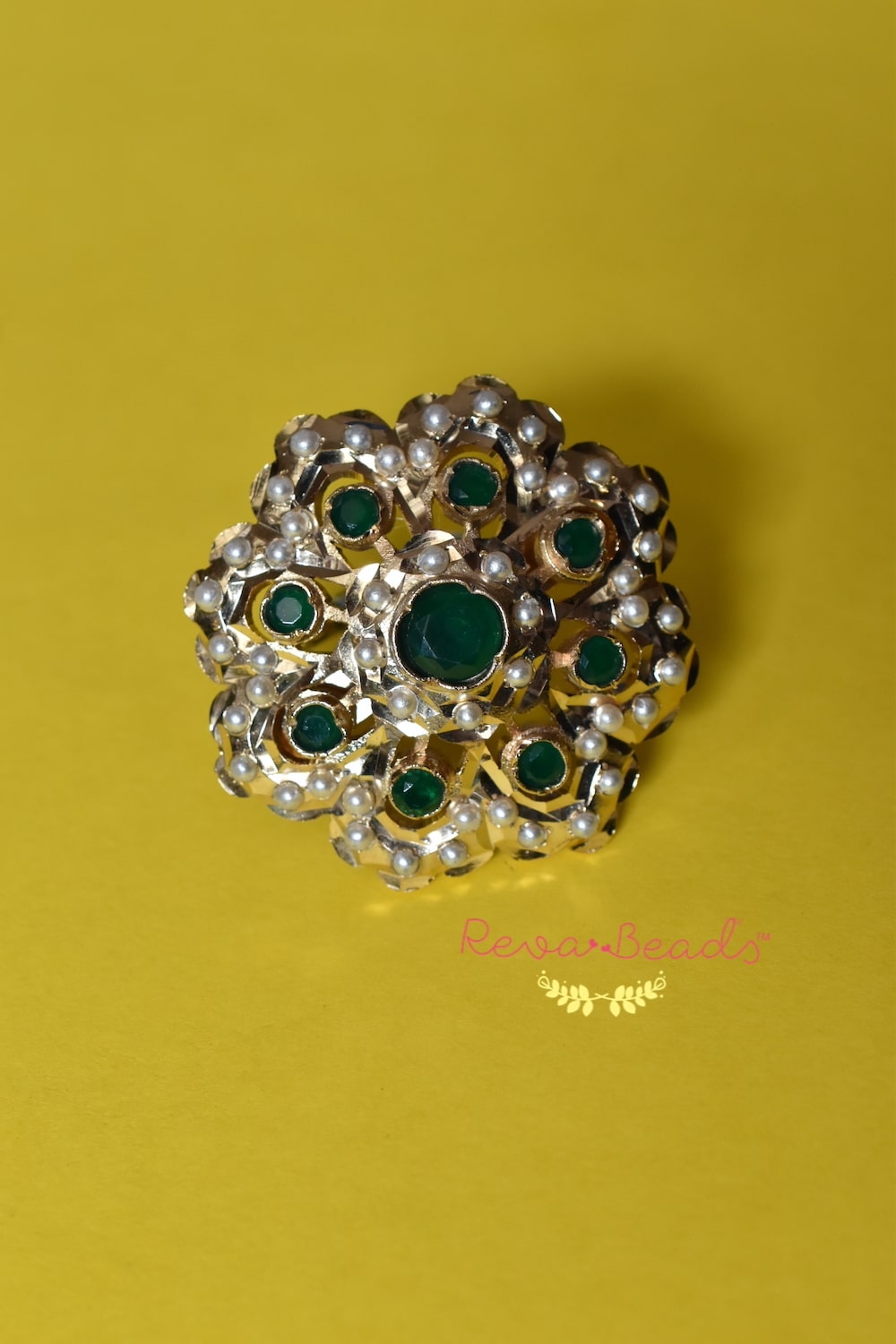Hyderabad jadau finger ring