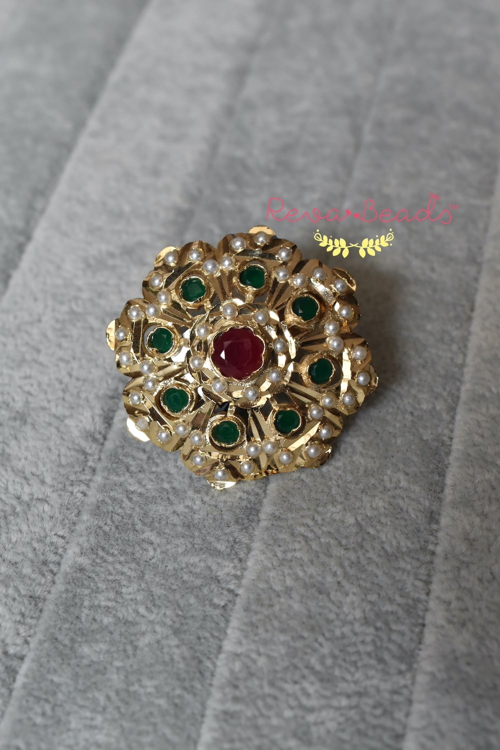 ruby green finger ring