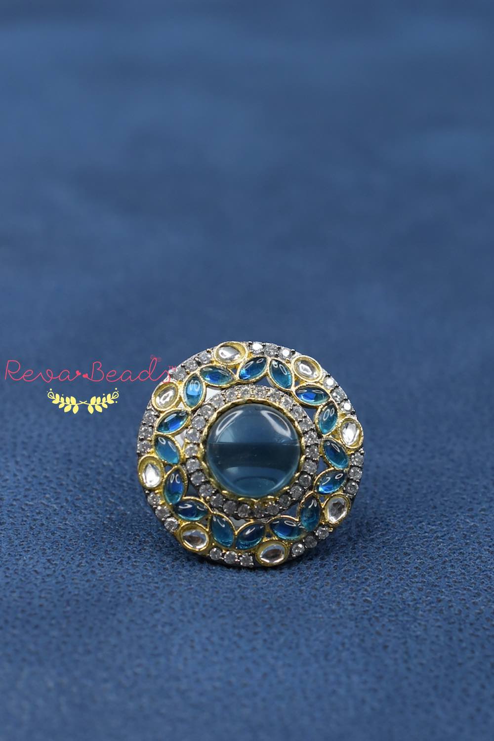 cobalt blue finger ring