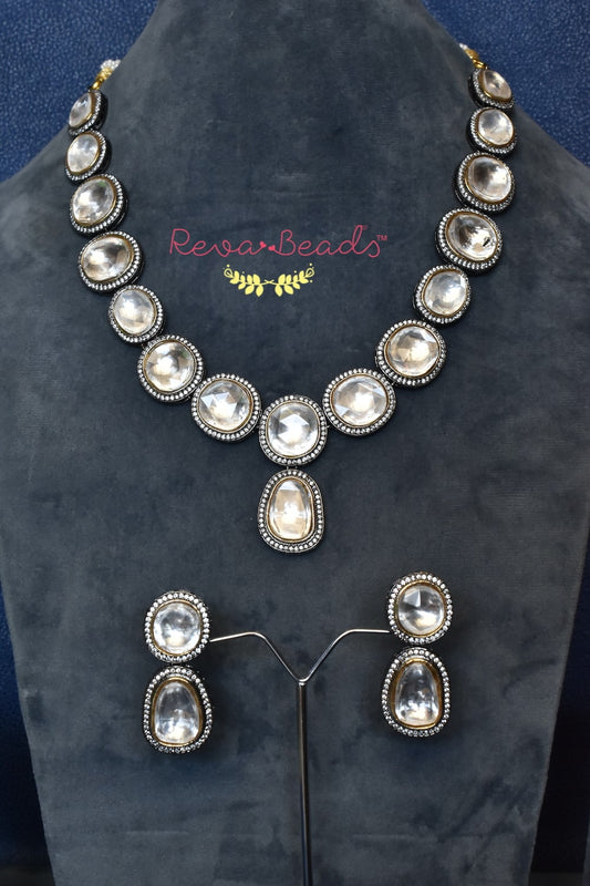 polki necklace earrings set