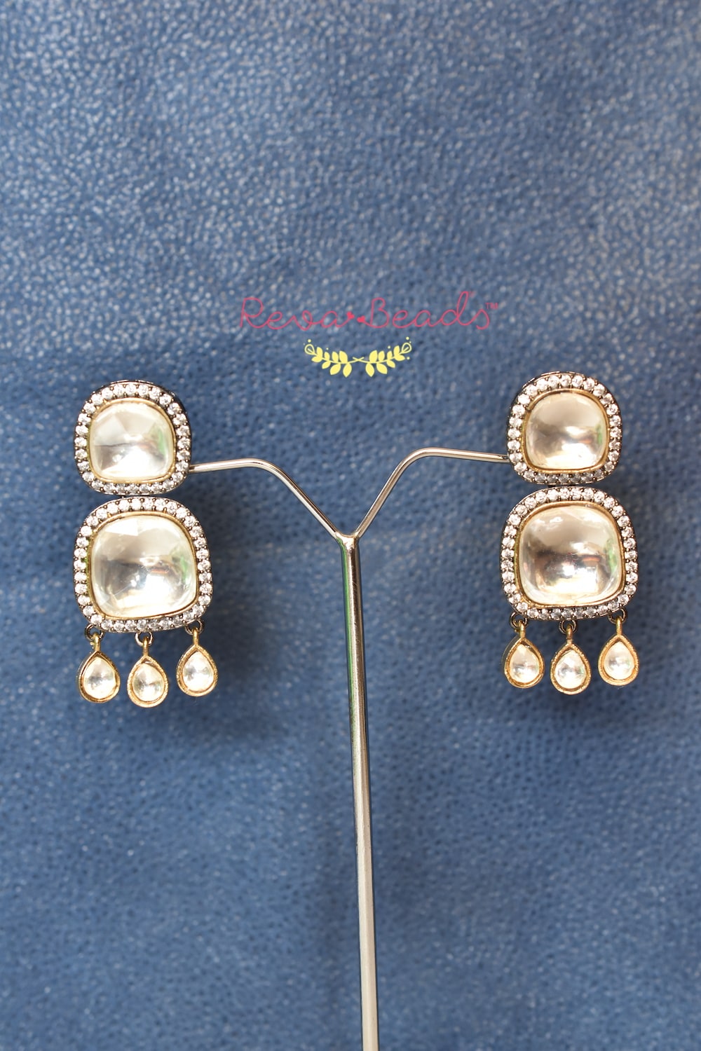 Kundan Choker Necklace Earrings Set kadchnes221291