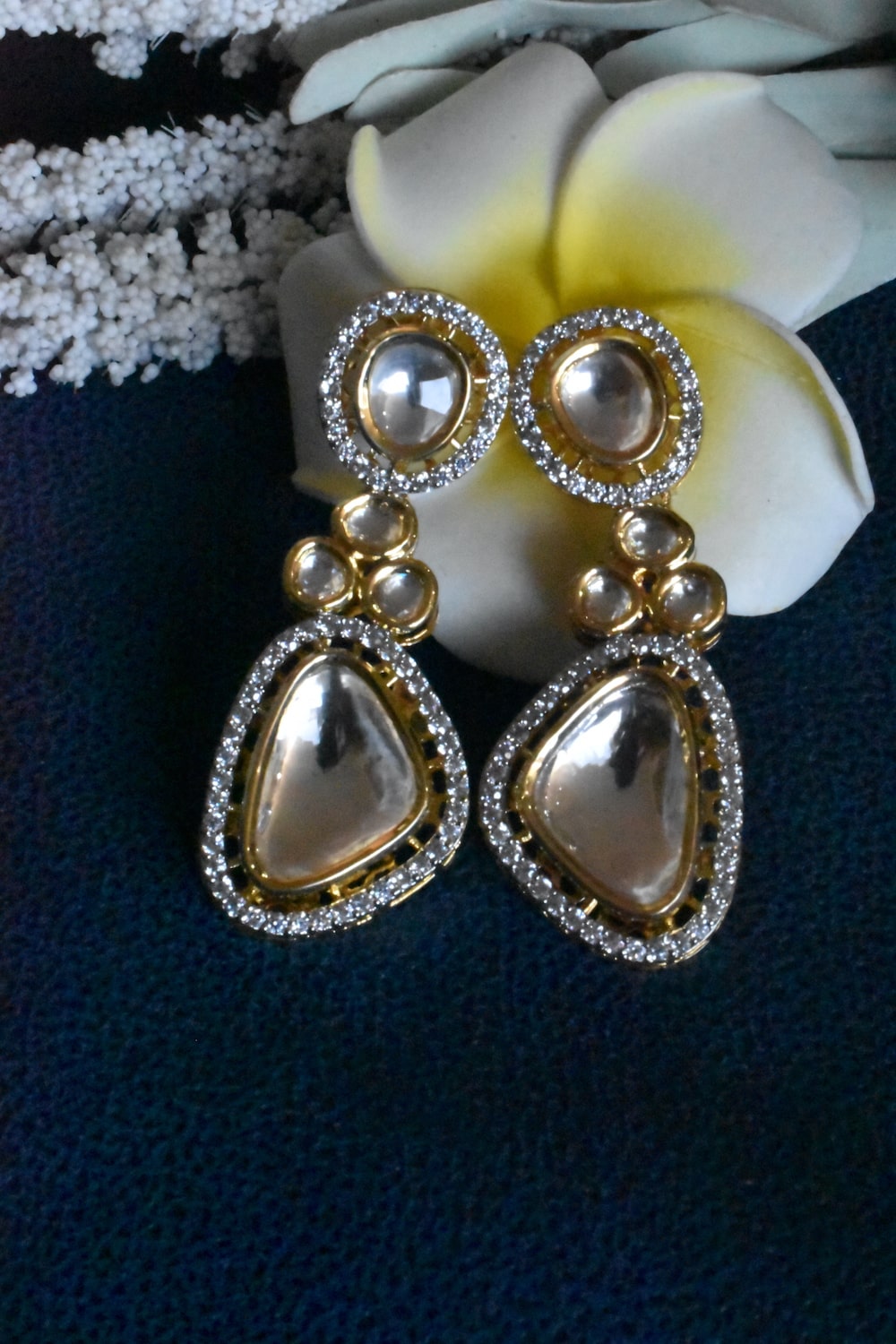 uncut polki diamond earrings