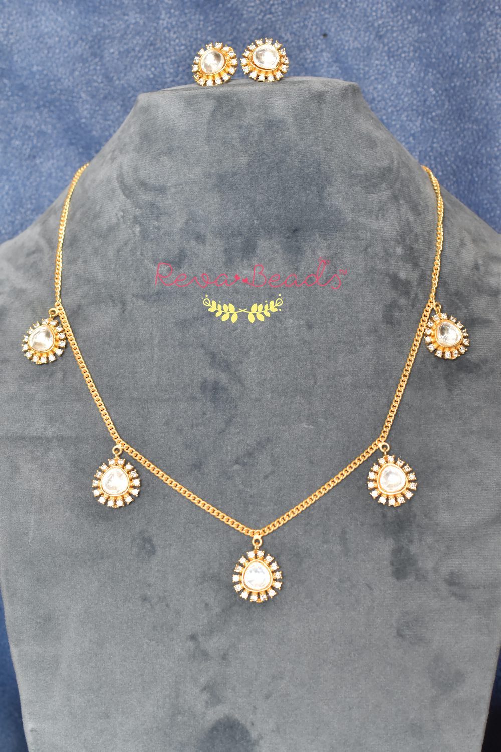 kundan gold polish necklace