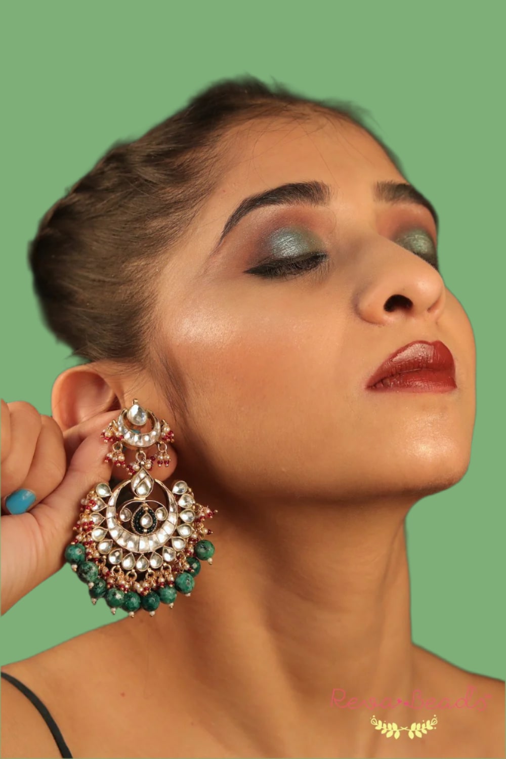 turquoise kundan chandail