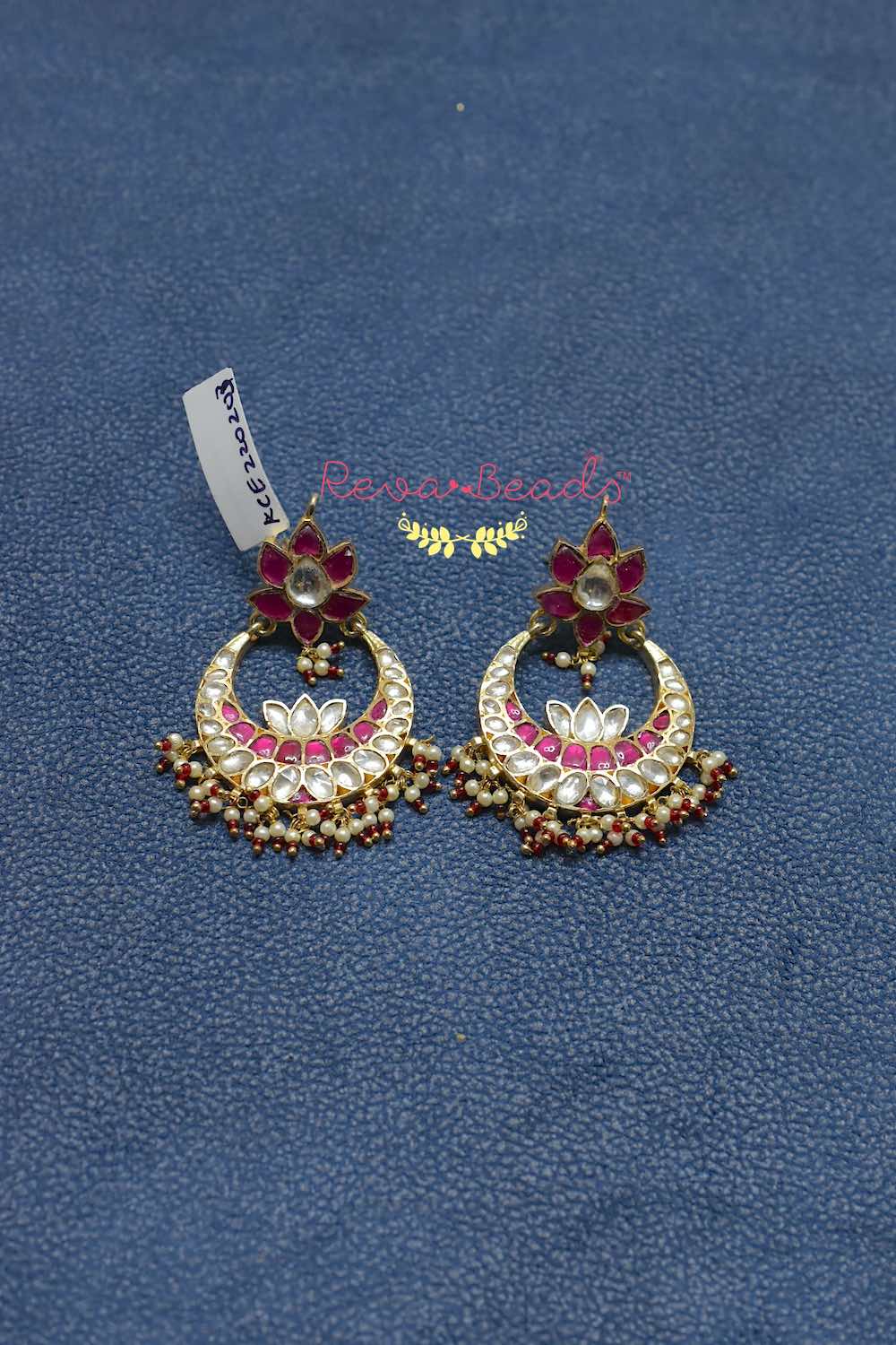 kundan chandbali earrings kce220147