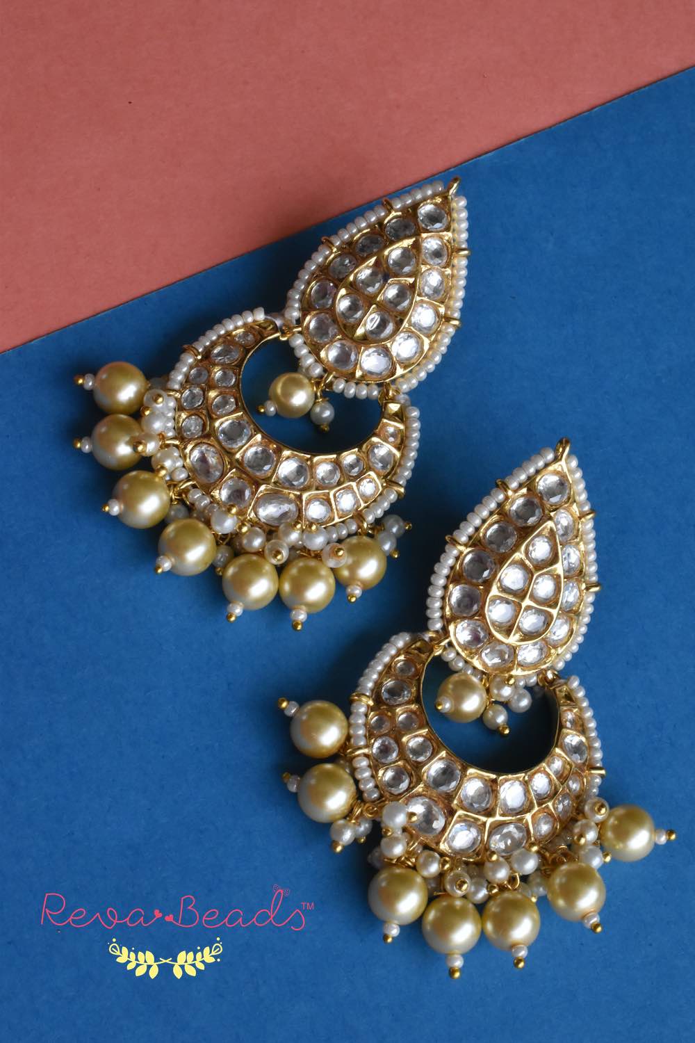 pearl kundan chandbali