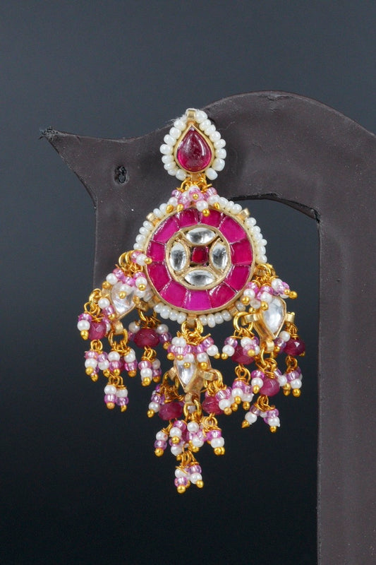 kundan drop earrings