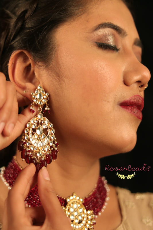 ruby kundan set