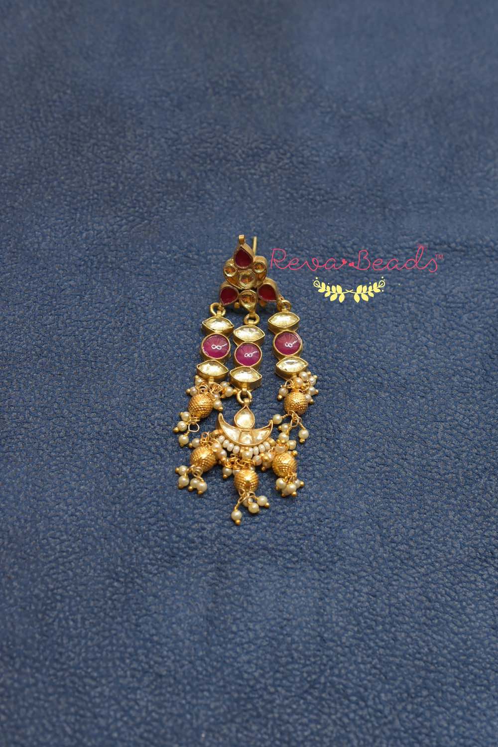kundan drop earrings
