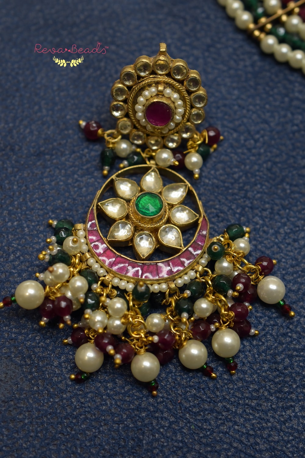 Kundan Choker Necklace Earrings Set kcnes220017