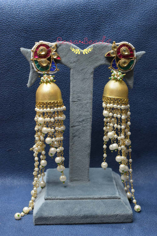 kundan long earrings 