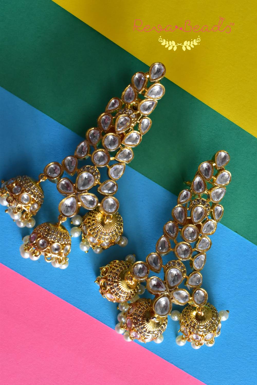 kundan zumki earrings