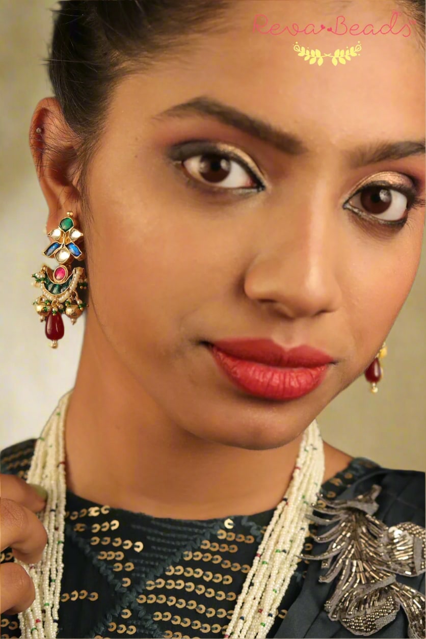 pearl kundan set