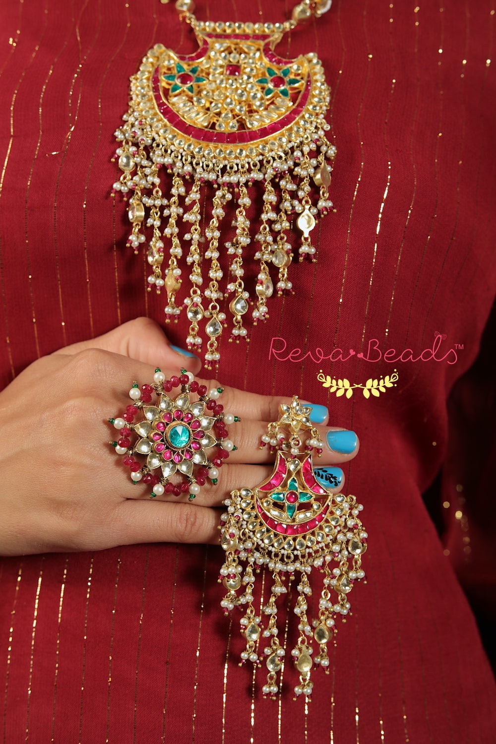 kundan long earrings