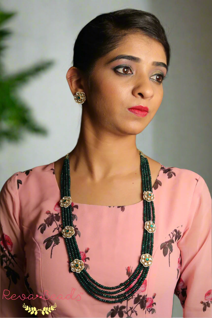 emerald kundan set