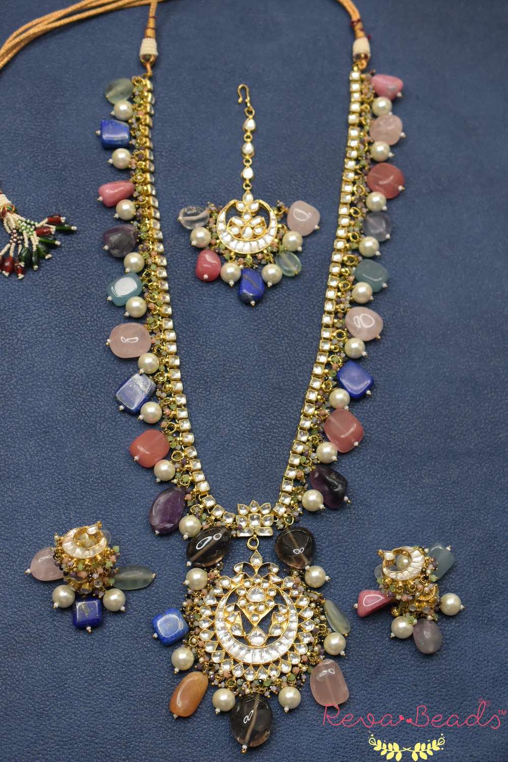 navratna long necklace