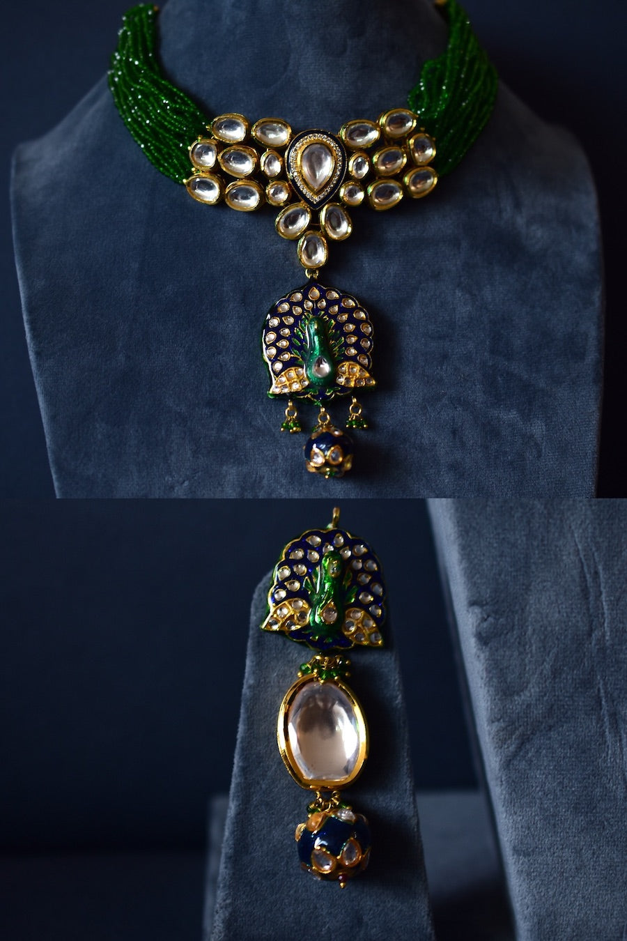 peacock necklace set