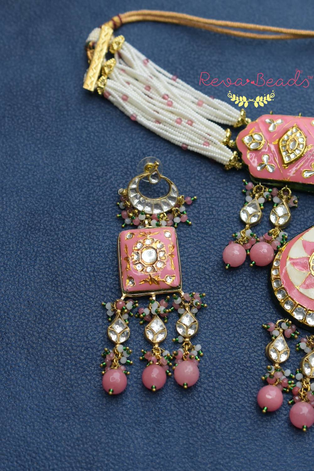pink meenakari set