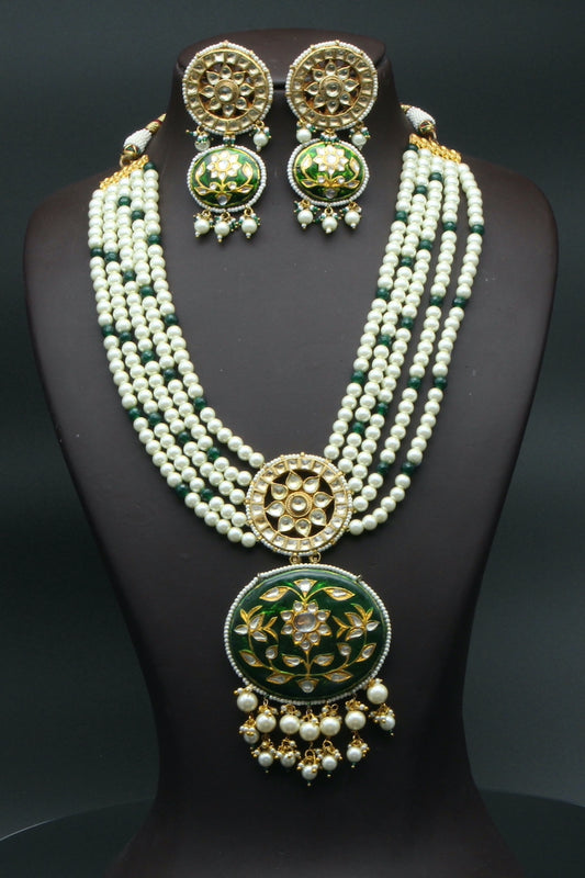 kundan Meena long necklace