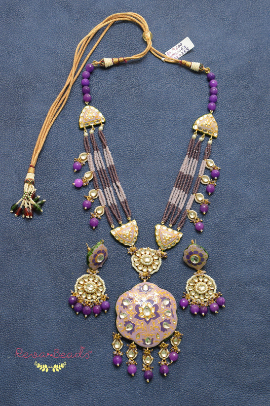 purple meenakari necklace