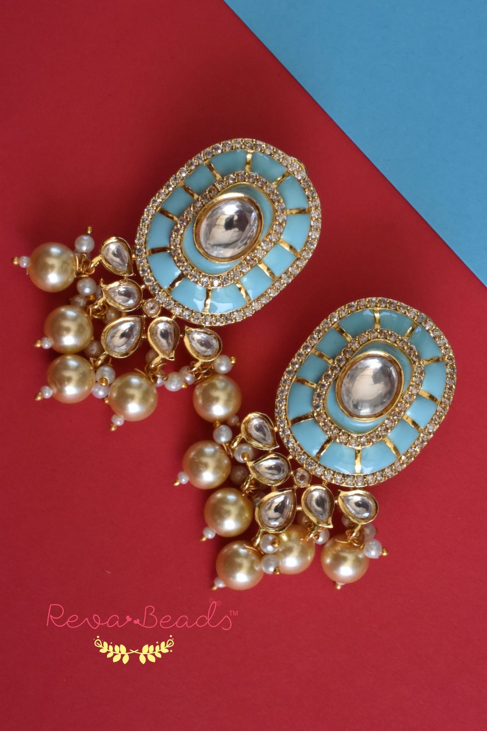 sky-blue studs