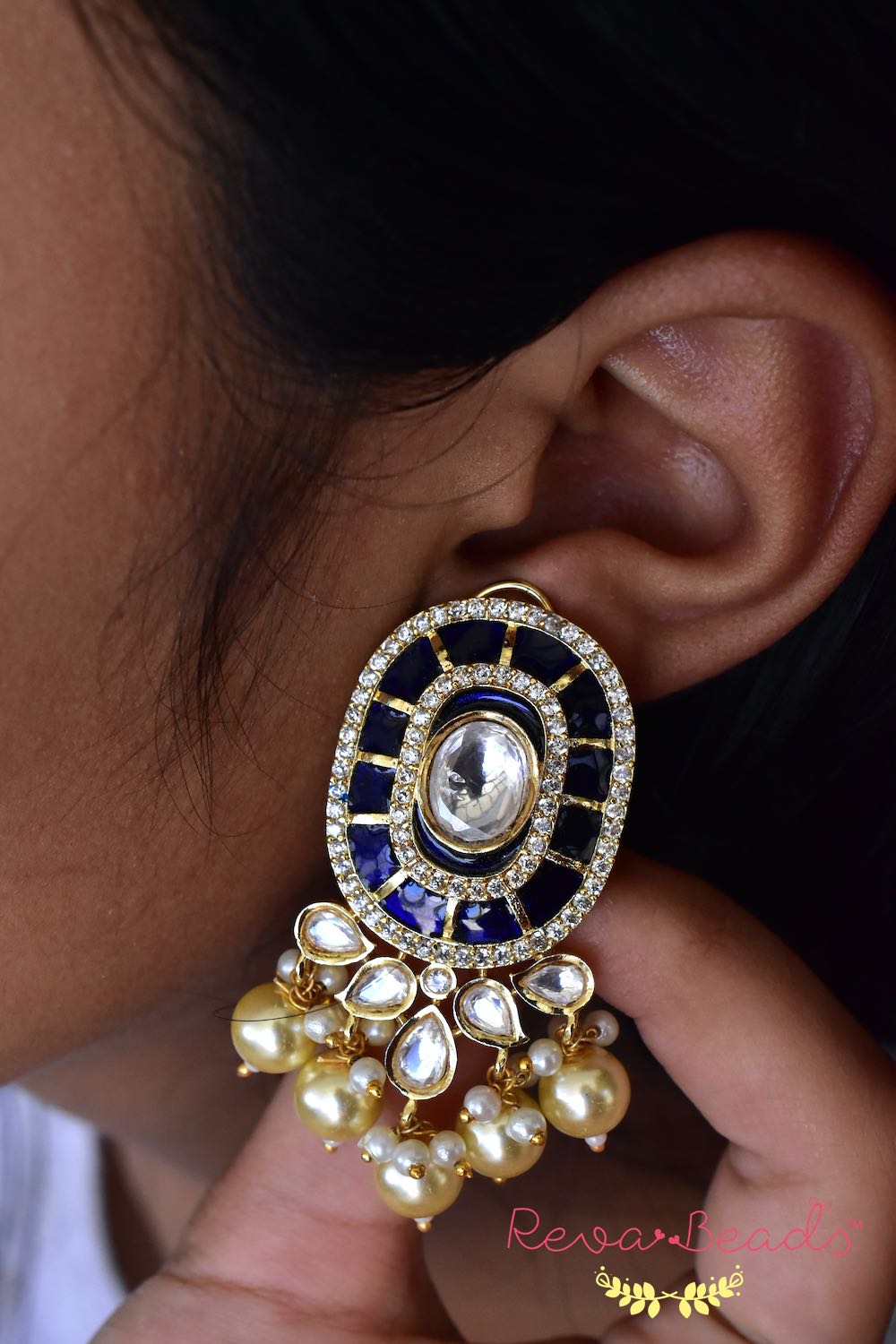 indian kundan studs