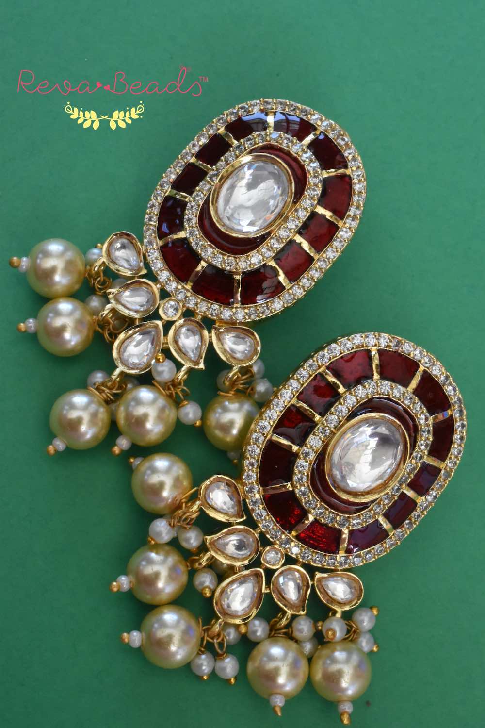 maroon studs