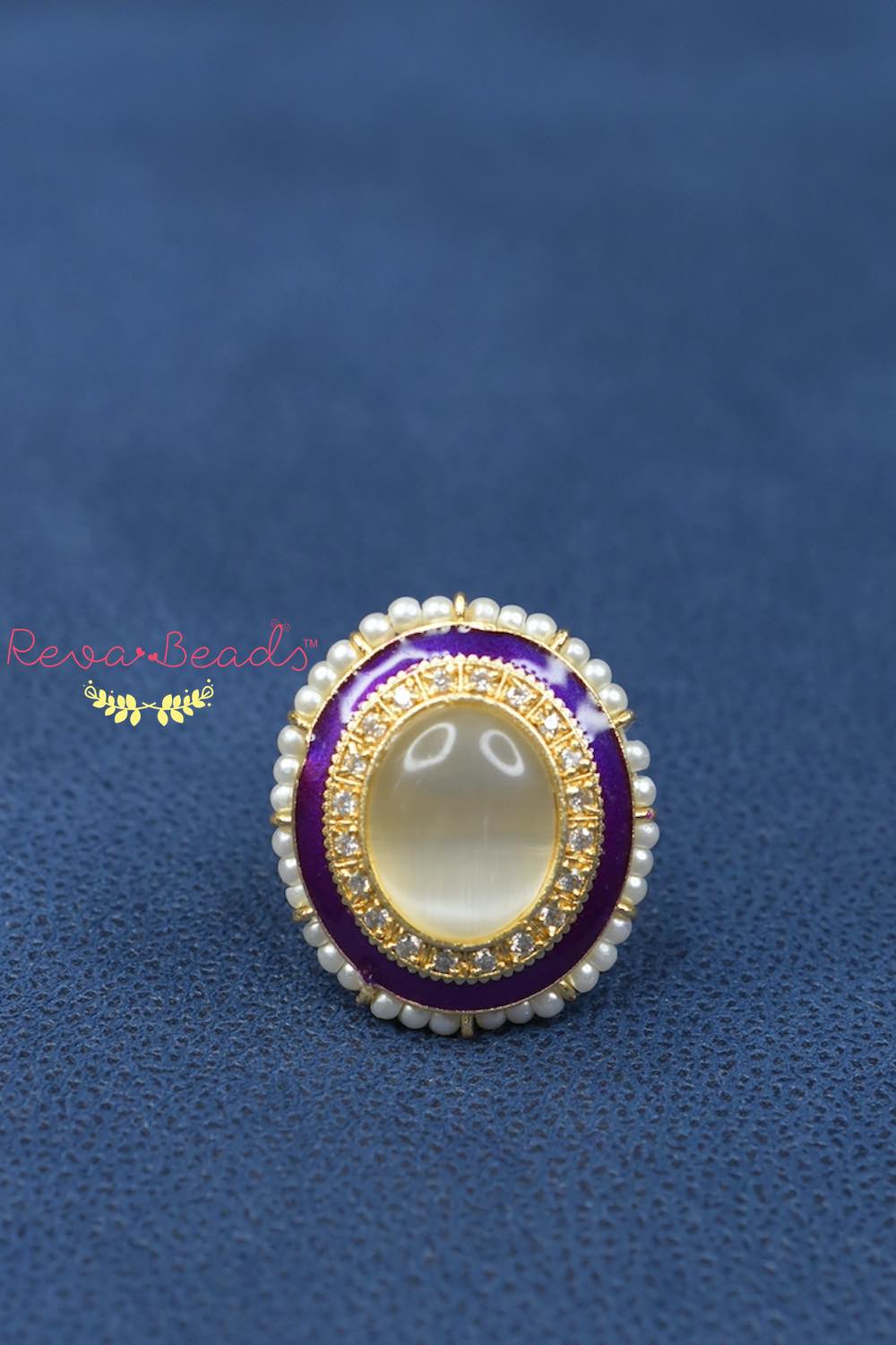 cz studded stone kundan meena finger ring kmadgpfr220631-220641