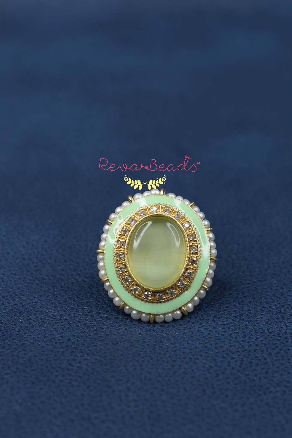 cz studded stone kundan meena finger ring kmadgpfr220631-220641