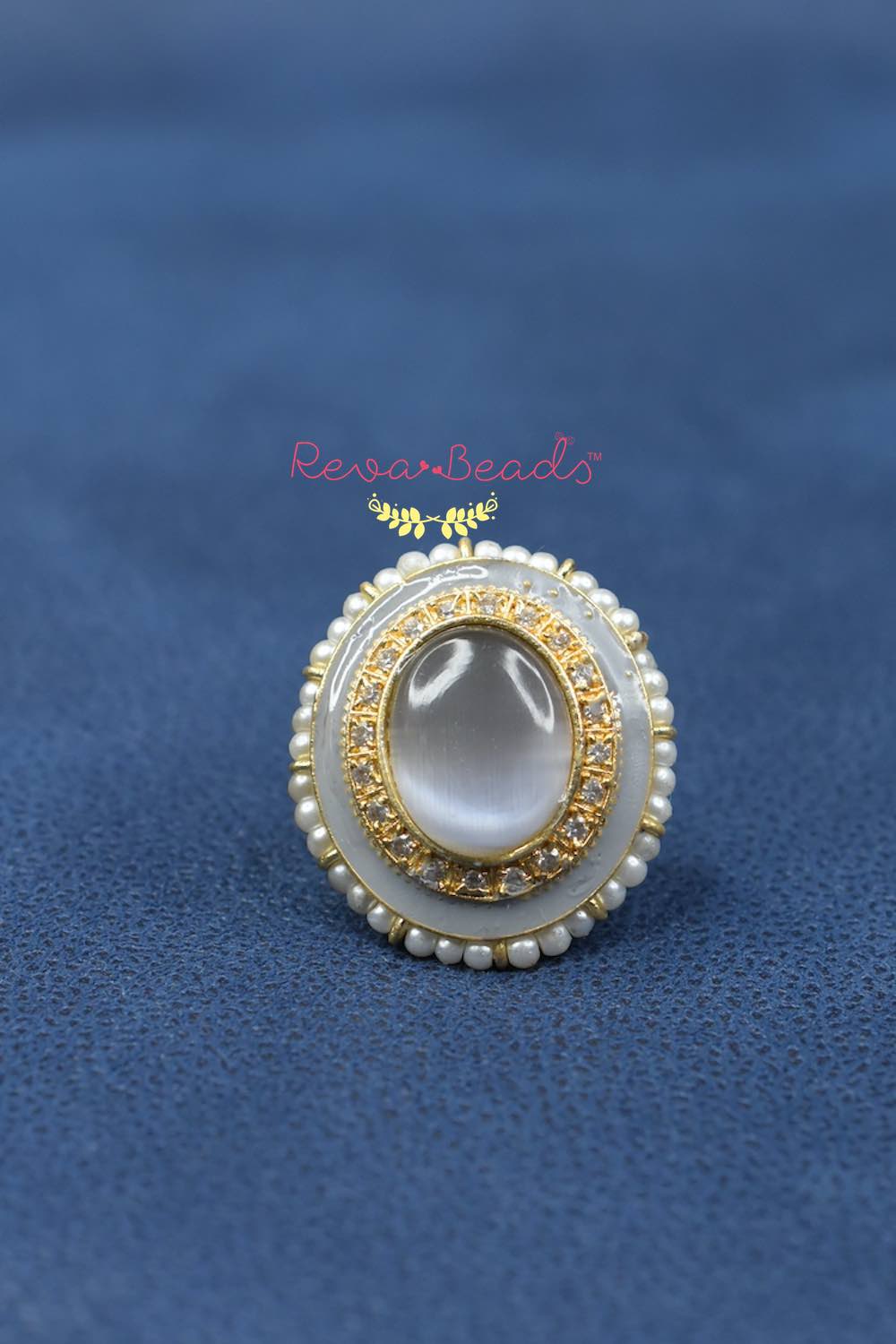 cz studded stone kundan meena finger ring kmadgpfr220631-220641