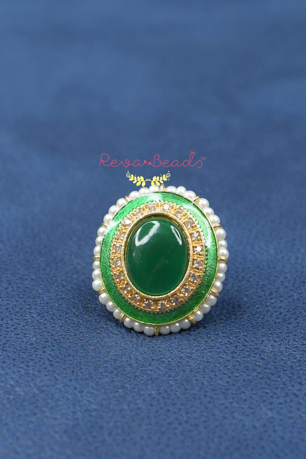 cz studded stone kundan meena finger ring kmadgpfr220631-220641